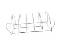 TOYANDONA Grillade Barbecue INOX Pratique Support Demi pour Côtes et Steak Rack Antidérapant Facile à Nettoyer pour Camping et Barbecue Plein Air