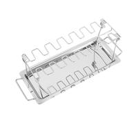 TOYANDONA Grille à Griller Pour Poulet En Acier Inoxydable 14 Fentes Support à Rôtir Cuisses Et Ailes Bac Récupérateur Graisse Four Et Barbecue Cuisson Polyvalente