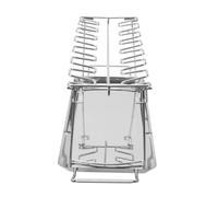 TOYANDONA Grille de Barbecue Pliable en Acier Inoxydable pour Pilons | Plateau, Usage Camping et Sorties Barbecue, Finition Argenté, pour Poulet et Cuisson Extérieure