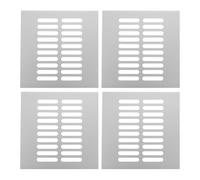 TOYANDONA Grille de Ventilation Carrée en Alliage d'Aluminium 150 MM Lot de 4 Couvercle de Contrôle du Flux d'air pour Placard, Armoire à Chaussures et Salle de Bain