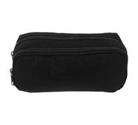 TOYANDONA Grosse Capacité Double Trousse à Crayons Noir, Élèves | Oxford Résistant, Fermeture Éclair Fluide, Double Compartiment, Collège et École, Organise Fournitures