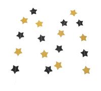 TOYANDONA Guirlande de 2 étoiles pailletées Décorations de bannières étoiles dorées à suspendre - Serpentins en papier pour baby shower, anniversaire, plafond de salle de classe, 5 cm x 2 m