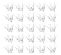 TOYANDONA Guirlande de Grues en Origami Blanc 50 Pièces, Décorations de Table Pliées Prêtes à L’emploi, Accessoires pour Mariage, Anniversaire et Shower, Art Japonerie en Papier, Décoration
