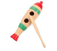 TOYANDONA Guiro Bois Forme Poisson avec Maillet Instrument de Percussion Éducatif pour Garçon Fille Cadeau Danniversaire Stimulant Lécoute Cognition Musicale