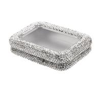 TOYANDONA Guitar Pick Storage Box with Transparent Cover Rhinestone Tinplate Case for Acoustic Electric Bass Guitar Plectrums Dust-Resistant Metal Plectrum Holder