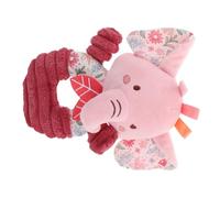 TOYANDONA Hochet en Peluche Éléphant Interactif pour Bébé Hochet Rose pour Développement Sensoriel et Auditif 0-1 An