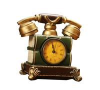 TOYANDONA Horloge Décorative Résine Téléphone Rétro Ornement de Bureau Compact Cadeau Créatif pour Pendule Salon et Décor de Maison