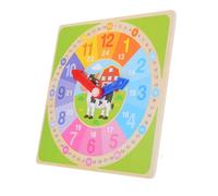TOYANDONA Horloge Pédagogique en Bois pour Garçon et Filles Jouet d'apprentissage de L'Heure Multicolore Développe la Coordination Raisonnement Éducation à Activité Pratique 1 Pièce