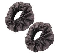 TOYANDONA Housse de Roue de Poussette en Tissu Oxford Noir 2 Pcs, Accessoire Flexible et Protecteur la Poussière pour Poussette Lors des Sorties Bébé
