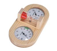 TOYANDONA Hygromètre Thermomètre Sauna Double Cadran en Bois Rouge avec Sablier 15 Minuteur Analogique Manomètre Humidité pour Spa Intérieur Salle de Bain et Sauna