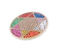 TOYANDONA Jeu de Société Bois pour Garçon Fille Éducatif Gobang et Dames Chinoises Plateau Robuste Bois Naturel Cadeau pour Bureau et Voyage