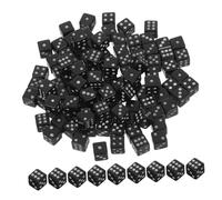 TOYANDONA Jeux de Dés Mini Noirs 100 Pièces en Plastique, 6 Faces | Lot de Dés, Points Clairs et Format Compact, pour Parties et Jeux de Société
