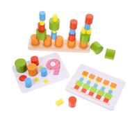 TOYANDONA Jeux Éducatif Blocs Bois Équilibrés Cylindriques pour Garçon Fille Ans Et Plus Jouet Empilable Entraînement Motricité Et Concentration