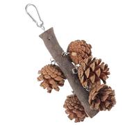 TOYANDONA Jouet à Mâcher Forme De Pomme De Pin pour Oiseaux Balançoire Suspendue Entraînement à Équilibre Décoration pour Cage avec Crochet