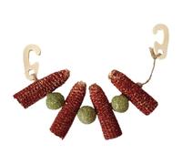 TOYANDONA Jouet à Mâcher Suspendu pour Lapin et Chinchilla, Boule D’Herbe Naturelle, Taille Moyenne, Accessoire à Mâcher pour Petits Animaux de Compagnie, Anti-Stress et Divertissement