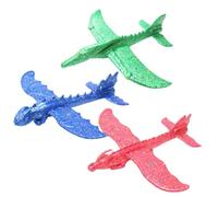 TOYANDONA Jouet Avion à Lancer à La Main en Mousse Epp Léger pour Garçon Et Filles, Lot De 3 Modèles Ptérosaure, Dragon Chinois, Planeur, pour Jeux en Extérieur Et Apprentissage Aérodynamique