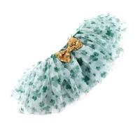 TOYANDONA Jupe Tutu Trèfle Saint-patrick Bébé Taille 0-1 An, Jupe Courte Verte en Tulle 4 Couches, Élastique et Respirante, Costume Garçon et Filles Fête et Séance Photo