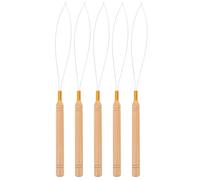 TOYANDONA Kit 5 Outils de Perlage à Manche Bois pour Bijoux en Perles et Macramé, Accessoires de Filetage Adaptés la Fabrication Artisanale et Projets DIY