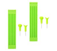 TOYANDONA Kit D'apprentissage du Braille pour Aveugles, Tableau D'écriture en Braille 4 Lignes 28 Cellules, Plastique Vert avec 2 Stylets, Pack de 2 pour Élèves Malvoyants, Outil
