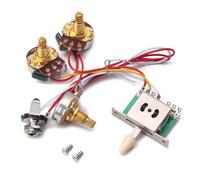 TOYANDONA Kit de Câblage Précâblé Guitare Électrique 5 Positions, Interrupteur à Bascule 1t1v, Potentiomètre de Volume 250 Kω, Potentiomètre de Tonalité, Prise Jack, Accessoire Électronique