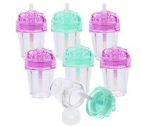 TOYANDONA Kit de Fabrication de Gloss à Lèvres 7 Pièces Transparents en Plastique, Tubes Rechargeables pour Maquillage Diy, Contenants Vides pour Voyages et Usage Couleur Couleur Aléatoire