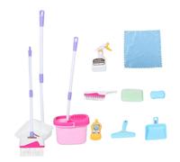 TOYANDONA Kit de Nettoyage Imaginatif pour Garçon Fille Ensemble de Rose avec Pelle Serpillière Brosse et Éponge Jeu de Rôle pour Développer la Coordination Créativité des Tout Petits