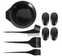 TOYANDONA Kit de Teinture Capillaire Noir 5 Pièces pour Salon - Bol Épais Anti-Débordement Peigne Colorant à Dents Espacées Accessoires Soins Cheveux pour Balayage Mèches et Coloration à