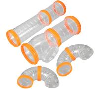 TOYANDONA Kit De Tunnels Modulables pour Hamster Accessoire Solide Et Antigriffures Extension Cage Extérieure Facile à Installer Jeu DIY pour Rongeurs Et Cochons Blanc Et Orange