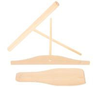 TOYANDONA Kit D'outils pour Crêpes 3 Pièces en Bois Naturel avec Spatule à Crêpes, Étaleur de Pâte et Râteau, Compatible Poêle Antiadhésive, Ustensiles Cuisine pour Maison et Restaurant