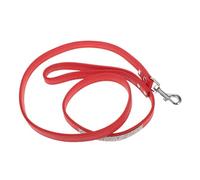 TOYANDONA Laisse pour Chien en Cuir PU Ornée de Paillettes Scintillantes, Petite Taille, Rouge, Laisse de Promenade Souple pour Petits Chiens, Usage Quotidien et Balade Extérieure