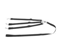 TOYANDONA Laisse pour Chien en Nylon Noir, Robuste avec Longueur Réglable, Solution Triple pour Promenades et Aventures en Plein Air
