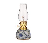 TOYANDONA Lampe à Huile en Céramique Bleue Vintage pour Décoration Intérieure, Lampe de Table Polyvalente pour Contemplation et Camping, Présent pour Occasions Spéciales