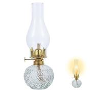 TOYANDONA Lampe à Kérosène Verre Résistante Haute Température avec Abat-Jour Transparent Lampe à Huile Décorative pour Intérieur et Extérieur Facile à Utiliser et Installer