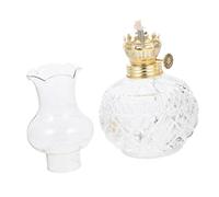 TOYANDONA Lampe à Pétrole Extérieure Vintage Verre avec Mèche Lanterne Décorative pour Camping Balcon Fête et Éclairage Urgence