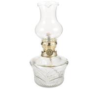 TOYANDONA Lampe à Pétrole Vintage en Verre Abat-Jour Gravé, Lanterne à Huile Décorative pour Intérieur, Veilleuse D’Ambiance pour Salon et Chambre, Lampe à Pétrole pour Usage Domestique