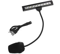 TOYANDONA Lampe de Pupitre Musique à Pince 9 Led, Éclairage Réglable avec Câble D’alimentation, Flexible Métal Noir, pour Piano, Pupitre, Fosses D’orchestre et Bureaux