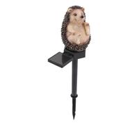 TOYANDONA Lampe Solaire Jardin Hérisson Étanche Résine Luminaire Extérieur sur Piquet Décoration Éclairage Solaire pour Pelouse Allée et Patio Installation Facile sans Fil