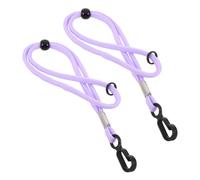 TOYANDONA Lanières de Poignet Ajustables pour Moufles de Ski d'hiver 25 Cm, Corde Porte Anti-Perte Réglage par Perles, Dragonnes de Moufles pour Sport en Plein Air, 1 Paire Violet Adulte