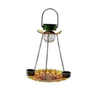 TOYANDONA Lanterne Solaire Mangeoire Suspendue pour Oiseaux Lampe De Jardin Exterieur Decoration Lumineuse Solaire pour Canaris Mésanges