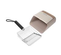 TOYANDONA Litter Scoop Ergonomic Acier Inoxydable avec Support de Rangement Pelle Résistante pour Litière Fine Outil de Nettoyage pour Animaux