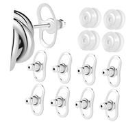 TOYANDONA Lot Bouchons Stabilisateurs pour Boucles d'Oreilles Lestées Supports Sécurisés Cuivre et Silicone pour Femme Anti-chute et Confortables