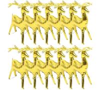 TOYANDONA Lot de 10 Ballons de Noël en Aluminium Doré 3d de Renne, 81,5 X 50 Cm, Ballons Gonflables pour Décoration Festive de Fête de Fin D’année et Événement Spécial