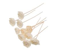 TOYANDONA Lot de 10 Bâtonnets Diffuseurs à Roseaux en Fibres Polyester Beige 5 Cm, Tiges de Remplacement pour Diffuseur D’huiles Essentielles, Fleurs Artificielles Décoratives