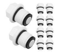 TOYANDONA Lot de 10 Bouchons de Bouillotte en Polypropylène Blanc Filetage Mâle 4/10 Pouces Double Joint D’Étanchéité Remplacement pour Paquet D’Eau Chaude Usage Domestique et Extérieur