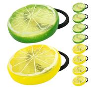 TOYANDONA Lot de 10 Élastiques à Cheveux Colorés de Rondelle de Citron, Petits Accessoires pour Cheveux de Fille, Bandes Minces Souples, pour Fêtes et Coiffures Quotidiennes