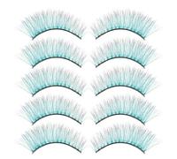 TOYANDONA Lot de 10 Faux Cils en Bande 3D Dégradé Multicolore Cils Synthétiques Doux et Flexibles Taille Moyenne pour Maquillage de Scène Fêtes et Usage Quotidien