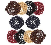 TOYANDONA Lot de 10 Filets à Cheveux Invisibles en Tissu Léger et Résistant, Multi-couleurs, Taille Standard, Accessoires Coiffure pour Ballet, Infirmières et Coiffures Élégantes