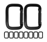 TOYANDONA Lot de 10 Mousquetons en Aluminium Noir Électrolytique Forme Carrée Épaissie Mousquetons Robustes pour Escalade Randonnée et Paquet à Dos Accessoires Polyvalents Boucle