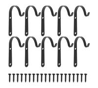TOYANDONA Lot de 10 Sets de Crochets Métalliques Noirs pour Support de Pot de Fleurs Suspendu, Supports Muraux en Fer Forgé Résistants la Rouille, pour Jardin, Balcon et Décoration