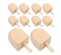 TOYANDONA Lot de 10 Toupies en Bois Vierges pour Hanoukka, Hauteur 4,4 Cm Tige, 2,9 Cm sans Tige, Largeur 2 Cm, Toupies à Peindre, Bois Brut, Jouets de Fête et Activités Manuelles